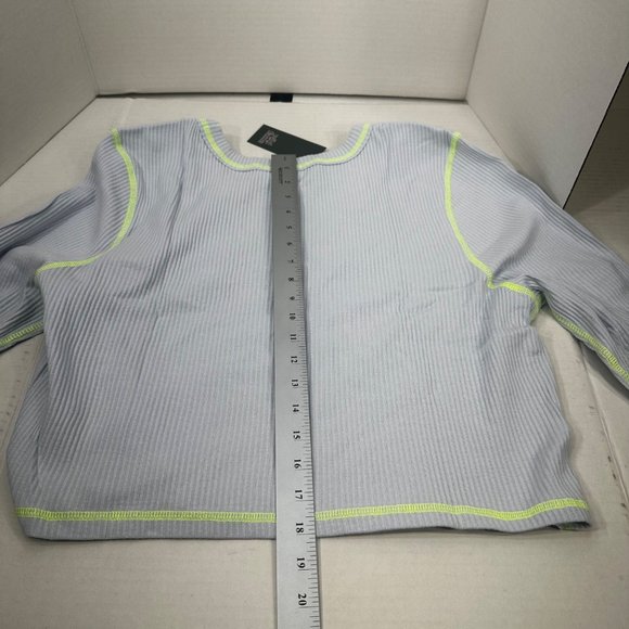 Wild Fable Women's Size 2X Long Sleeve Slim Fit Baby Ribbed Tee Shirt Blue New - Picture 13 of 13